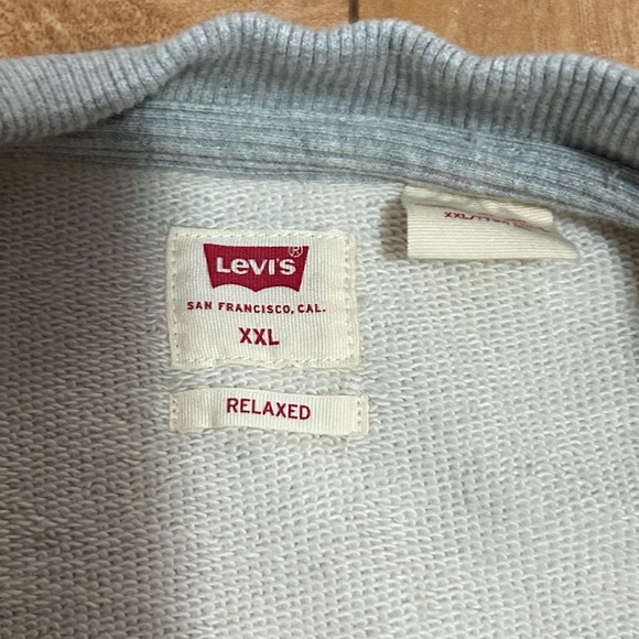 Levi’s Men’s Plus Size Grey Signature Red Tab Crewneck Sweater - Picture 9 of 10
